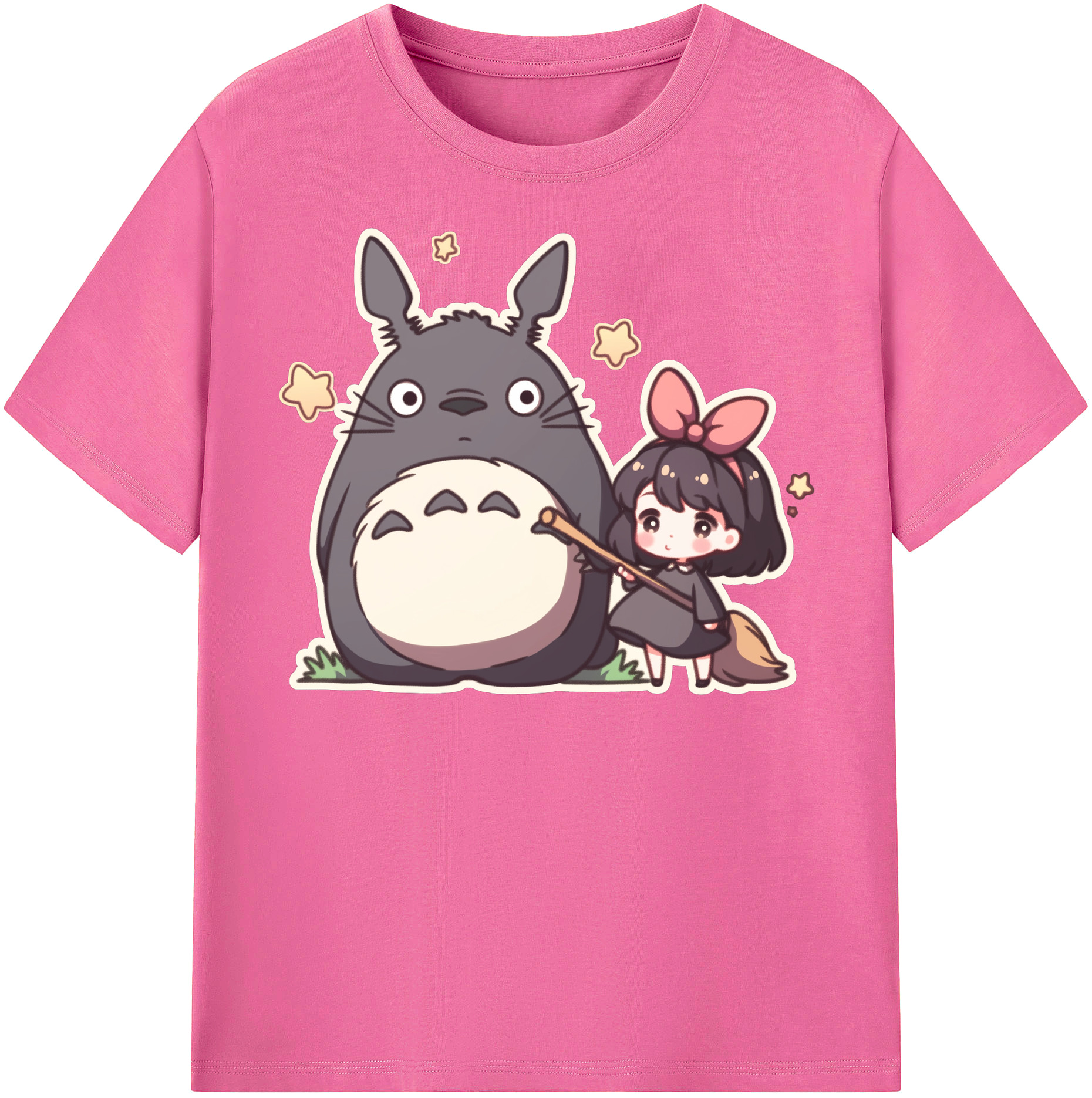 （画像用） となりのトトロ 草壁メイ 草壁サツキ My Neighbor Totoro Satsuki Kusakabe Mei Kusakabe レディースカジュアルプリントTシャツ（綿100％）